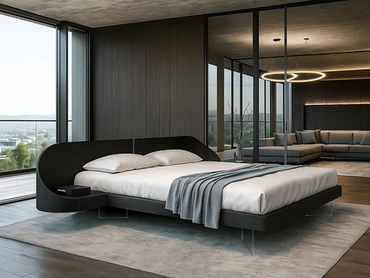 Letto Ottanta laccato nero di Voltan