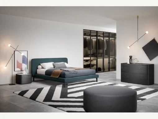 Letto Seeyou in tessuto imbottito di Novamobili