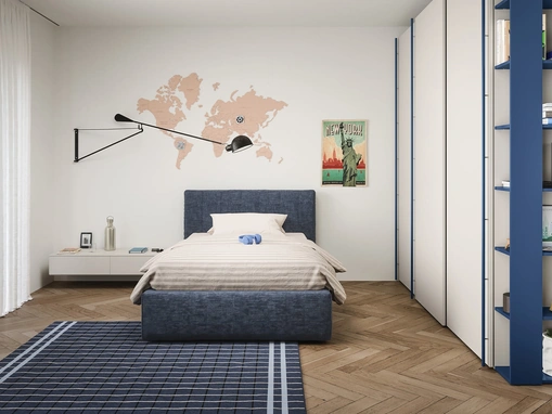 Letto singolo Swell con contenitore di Nidi