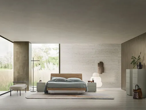 Letto matrimoniale in legno Teo 2 di Alf Da Frè