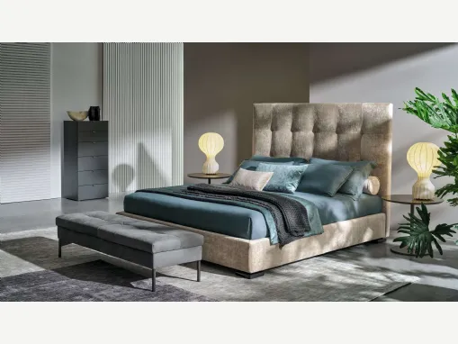 Letto con testiera Max Capitonné Alto di Twils