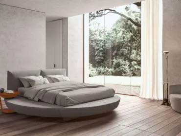 Letto circolare in pelle Zero di Presotto