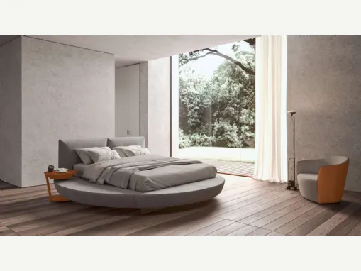 Letto circolare in pelle Zero di Presotto