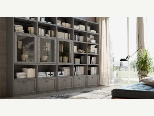 Libreria Iris IR1853 in melaminico Olmo Grigio di Maronese Acf