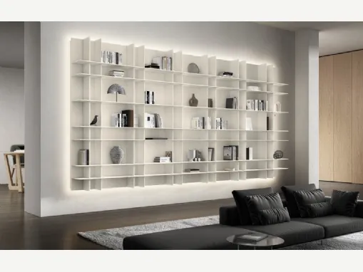 Libreria Movida in laccato Bianco di Olivieri