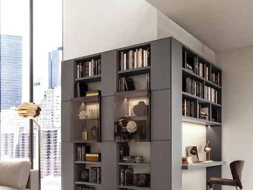 Libreria angolare con scrittoio My Space di Alf Da Frè
