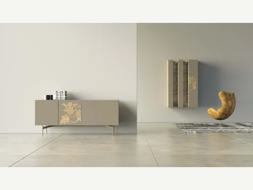 Madia Bassorilievo 37 Grigio e legno di Quercia di Voltan
