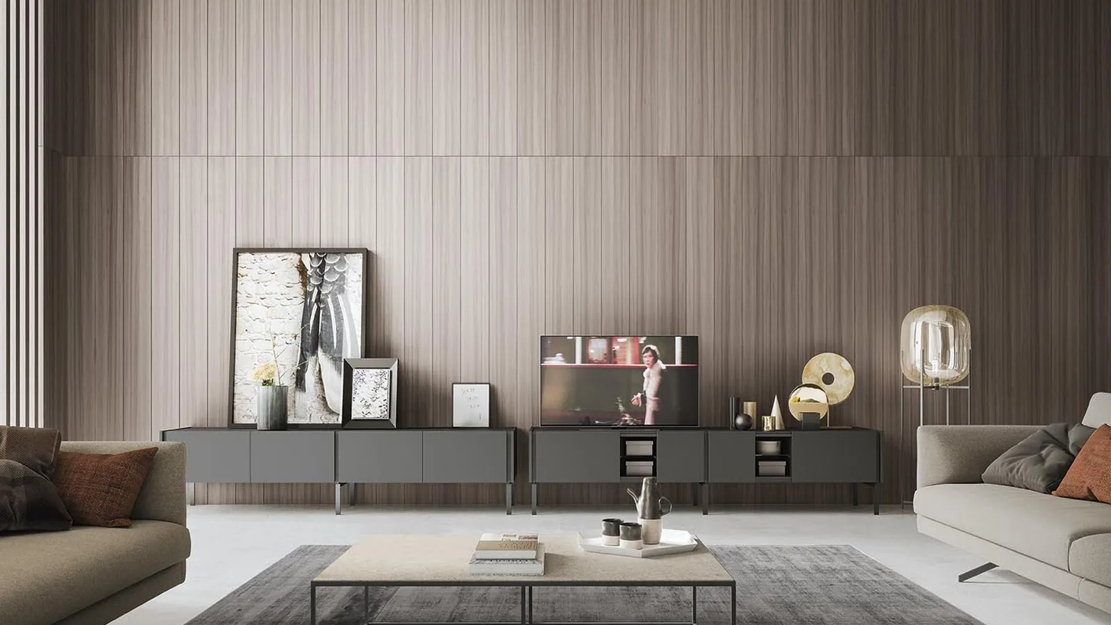 Madia Da-Do Giorno in laccato Piombo opaco di Alf Da Frè