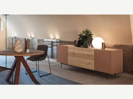 Madia Giava GV001 in Rovere Vero e laccato Cotto Opaco di Maronese Acf