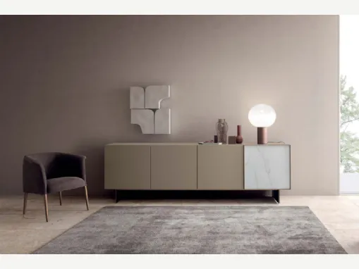 Madia Match in laccato opaco e ceramica di Presotto