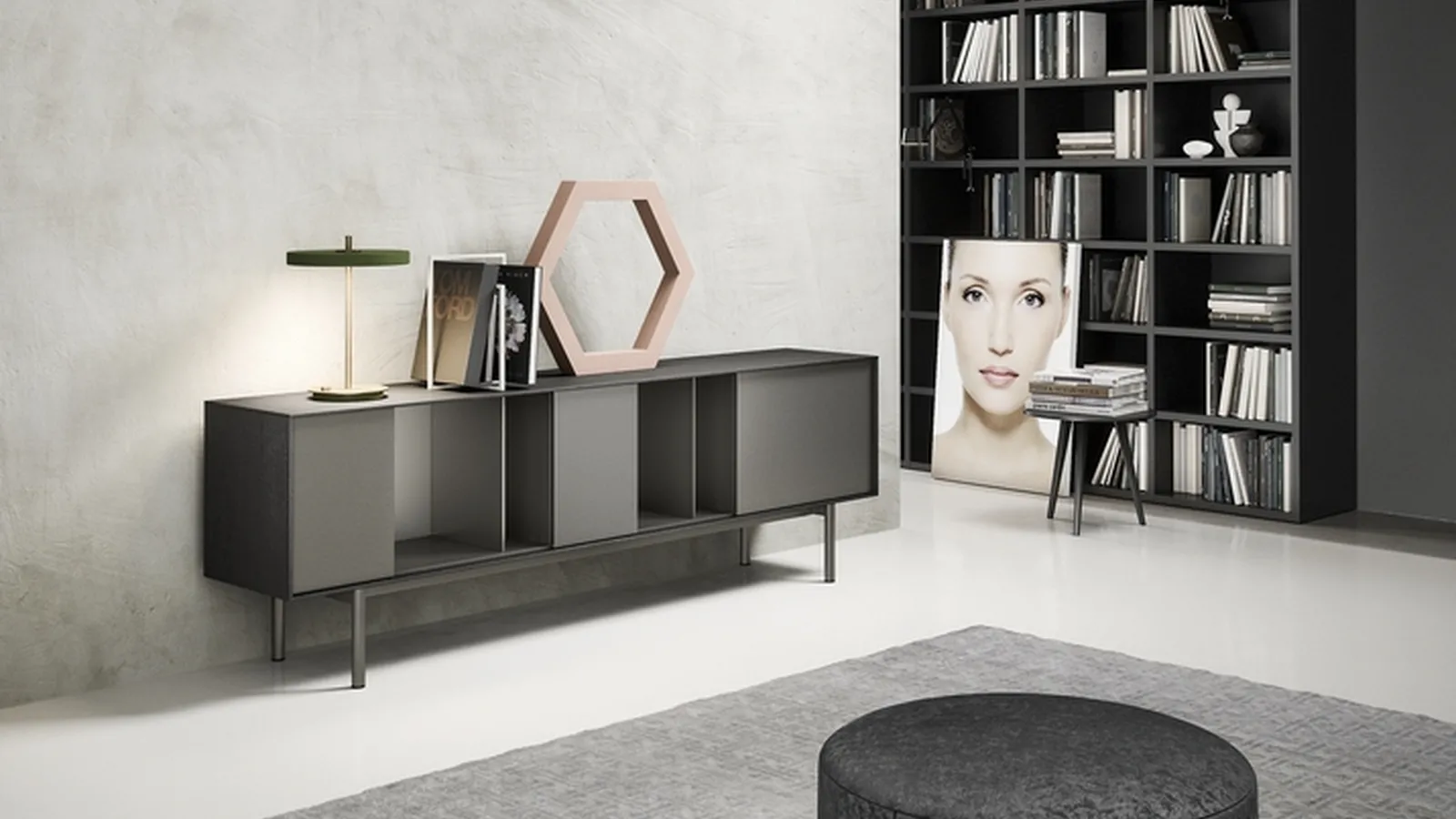 Madia Reverse in laccato opaco di Novamobili