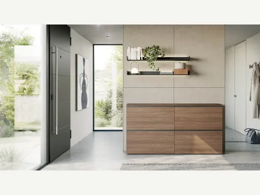 Mobile ingresso scarpiera Minima finitura effetto legno di Birex