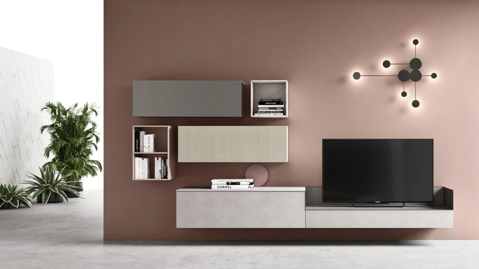 Mobile Porta Tv sospeso sm2371 di Maronese