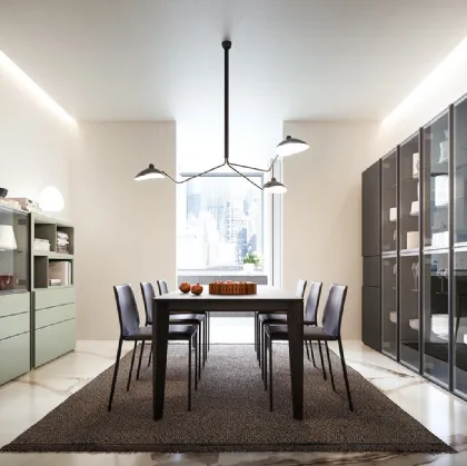 Parete Attrezzata My Space 01 in melaminico e vetro di Alf Da Frè