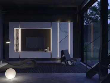 Parete Attrezzata Soggiorno Alicante con led di Voltan