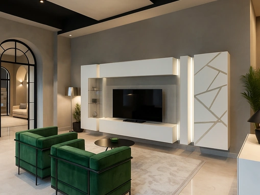 Parete Attrezzata Soggiorno Bianco di Voltan