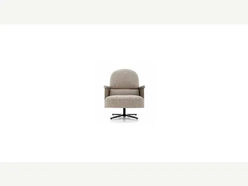 Poltroncina in tessuto con braccioli in cuoio Beyl di Ditre Italia