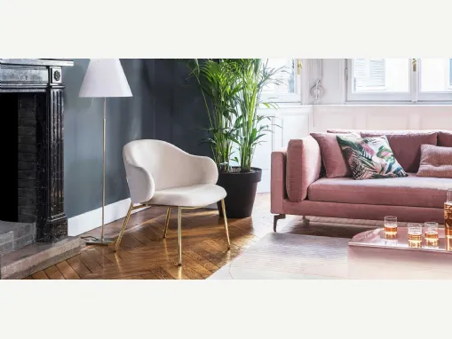 Poltroncina con seduta lounge in microfibra Holly di Calligaris