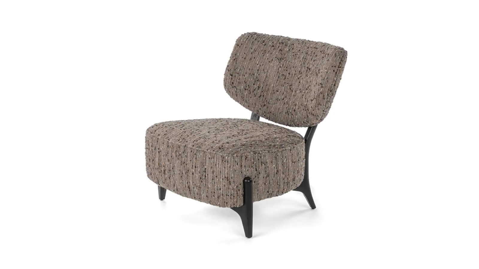 Poltroncina in tessuto con piedini in metallo Silla di Calia