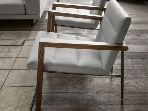 Poltroncina Mimosa Star System in pelle e legno di Presotto