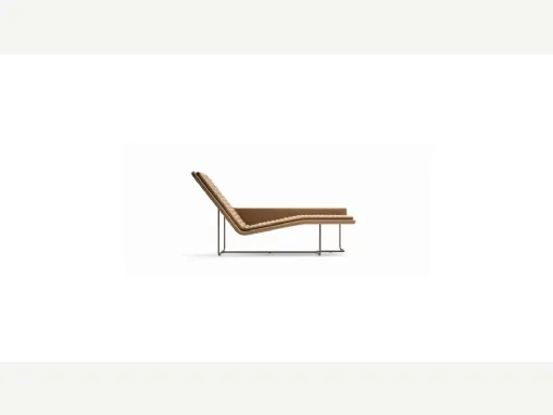 Poltroncina Chaise Longue in pelle con struttura in metallo Origami di Ditre Italia