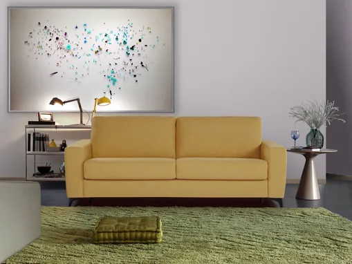 Divano Letto lineare in tessuto Alfa di Calia