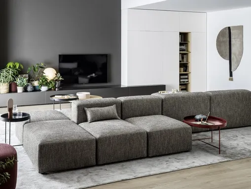 Divano bifacciale con penisole Avenue in tessuto di Novamobili