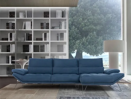 Divano in microfibra con penisola Fly 2|0 di Calia