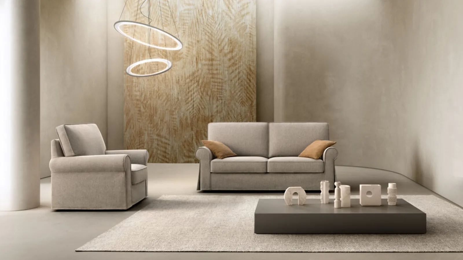 Salotto dalla linea classica in tessuto Love di Samoa