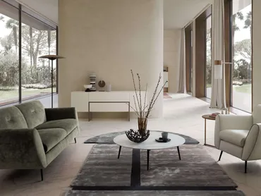 Divano lineare in tessuto Olive di Presotto