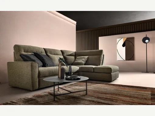 Divano Relax angolare in tessuto Swing Slick di Samoa