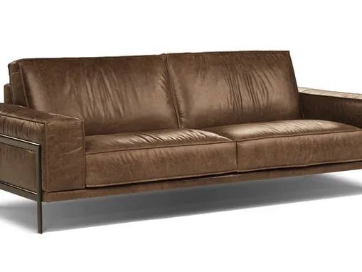 Divano lineare in pelle Top di Calia