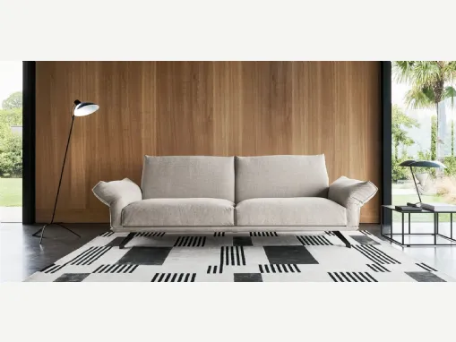 Divano lineare Wing rivestimento tessuto con schienale e braccioli regolabili di Twils Lounge