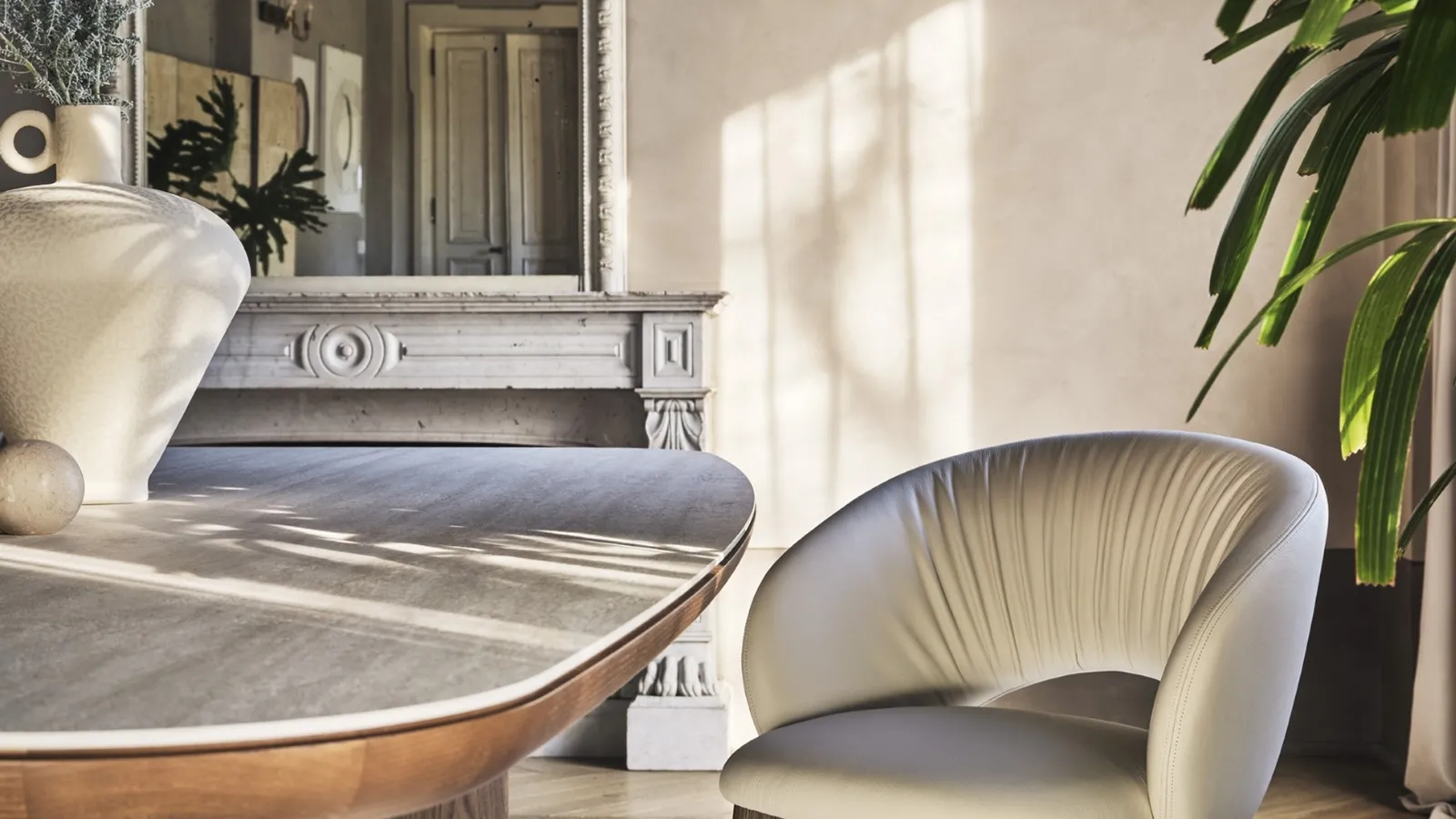 Sedia in pelle Anime Wood di Calligaris