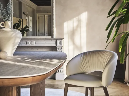 Sedia in pelle Anime Wood di Calligaris