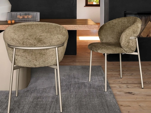 Sedia in tessuto con gambe in metallo Oleandro di Calligaris