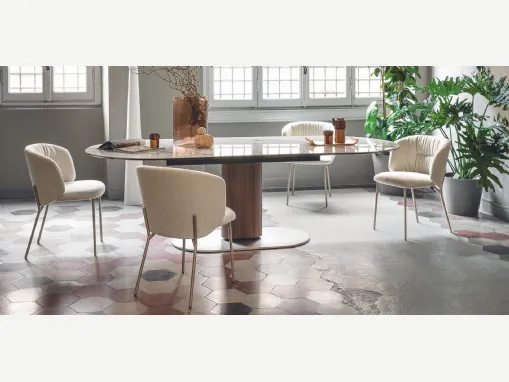 Sedia Sweel in tessuto imbottito di Calligaris