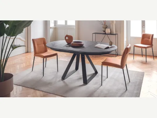 Sedia in ecopelle Carmen Large di Calligaris