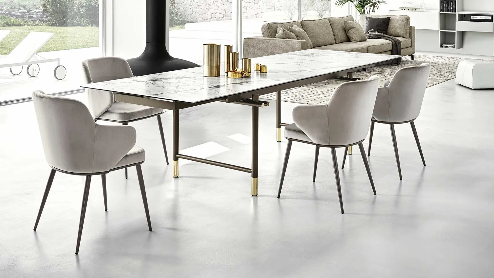 Sedia in tessuto Foyer di Calligaris