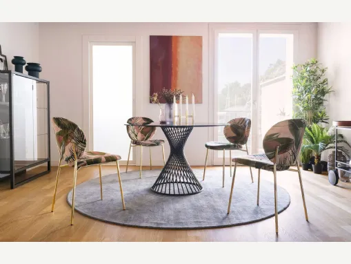 Sedia in tessuto con struttura in metallo Inès di Calligaris
