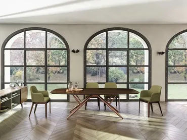 Sedia Margot rivestita in pelle di Bontempi