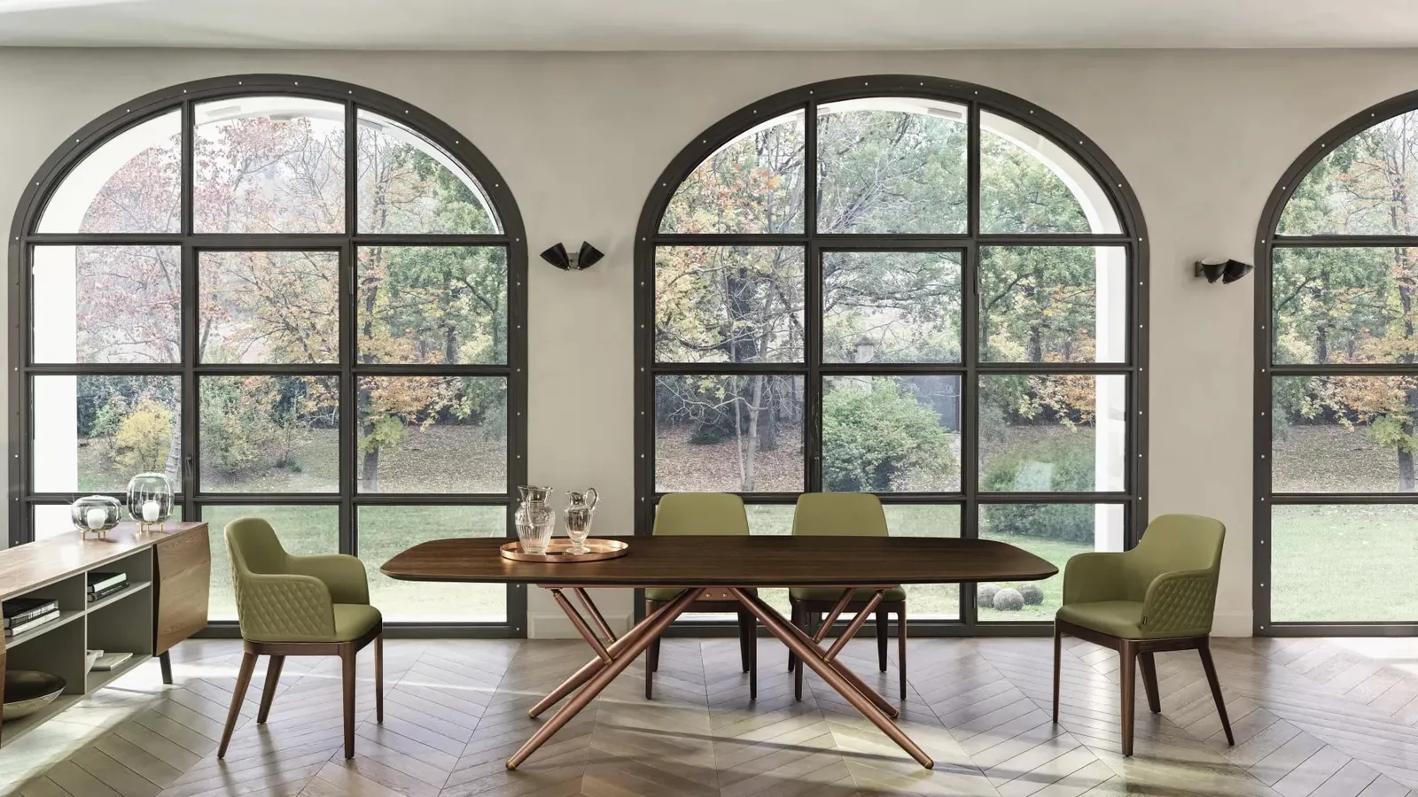 Sedia Margot rivestita in pelle di Bontempi