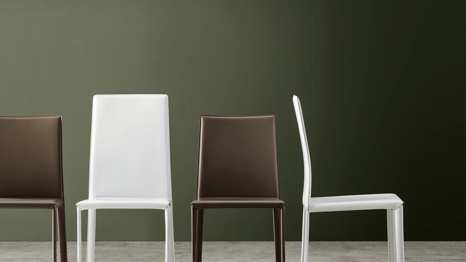 Sedia Paola in cuoio rigenerato di Maronese