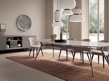 Tavolo P016 con top in ceramica di Presotto