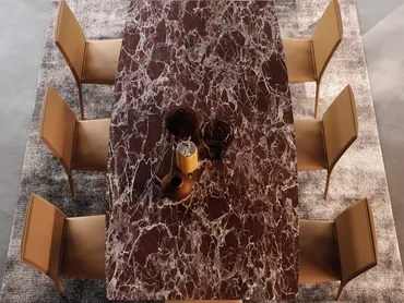 Tavolo Tailor in ceramica Rosso Imperiale di Presotto