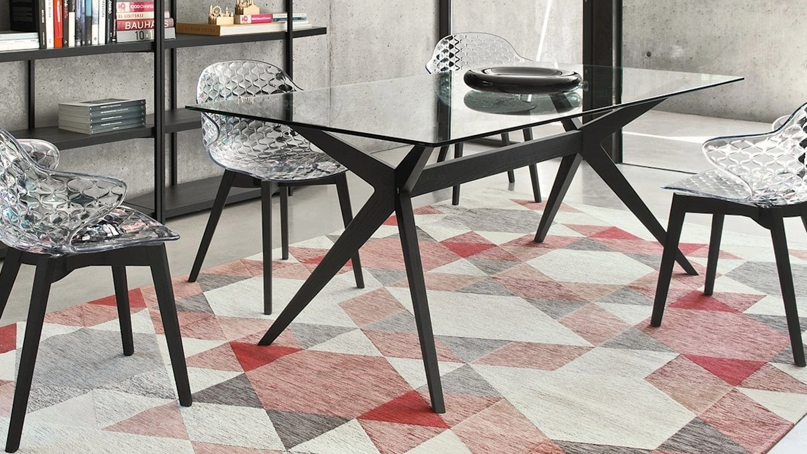 Tavolo con piano in vetro Tokyo di Calligaris