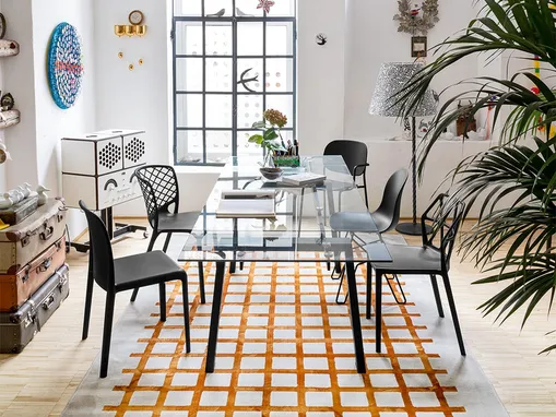 Tavolo allungabile con top in vetro Zeffiro di Connubia